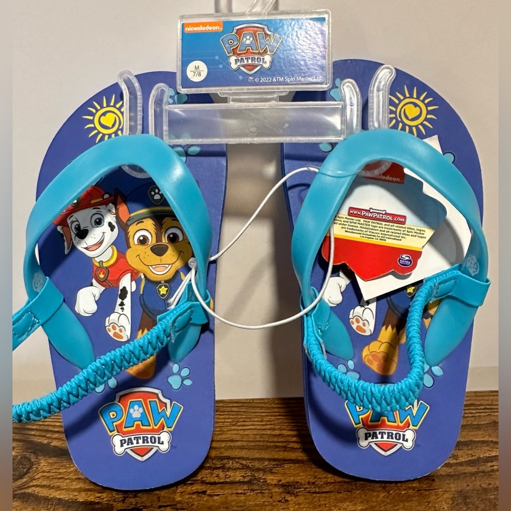 Paw Patrols Toddler Boys Flip Flop Sandals NWT Size M7/8